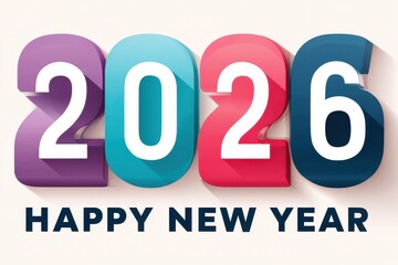 Vibrant 2026 New Year numbers design with gradient colors and festive typography for celebrations