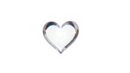 Reflective heart shape isolated on transparent background