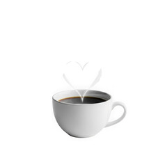 Obraz premium Steaming cup of coffee isolated on transparent background