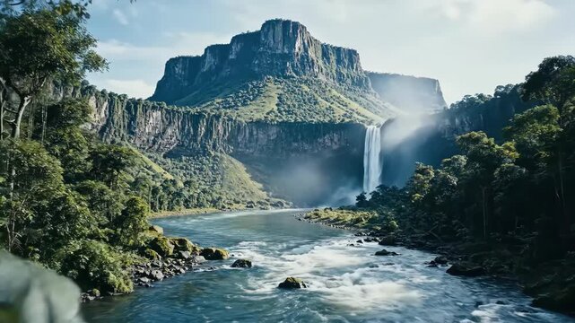 Tepuy Falls Serenity Jungle Framed Paradise in Venezuela.