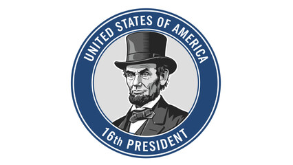 Illustration of Abraham Lincoln as the 16th President of the United States.