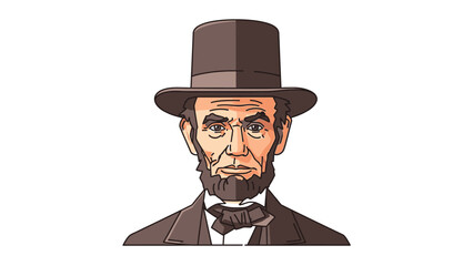Illustration of a historical man wearing a top hat and formal attire.