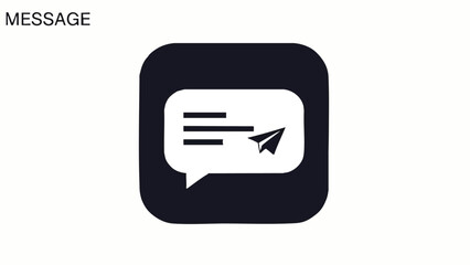 Message Icon with Speech Bubble and Send.