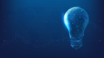 A glowing light bulb symbolizing innovation and creativity in a digital environment. Perfect for concepts related to ideas and technological advancement.