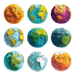 earth globes isolated on white