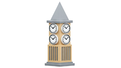 Four-Faced Clock Tower Model