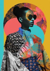 Abstract artistic female collage illustration. Trendy fashion collage