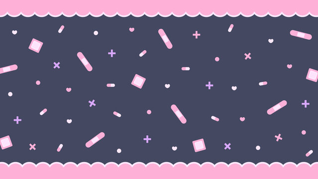 かわいい やみかわ 地雷系 薬 Landmine Look VTuber 配信 サムネイル バナー デザイン 背景 イラスト 