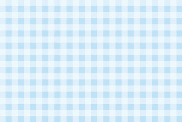 Seamless gingham pattern checkered background in soft sky blue and white