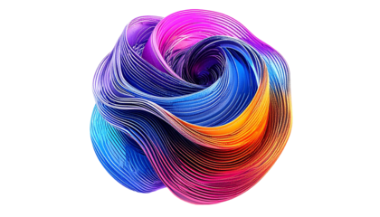 Swirling, multi-colored lines form a mesmerizing, abstract geometric shape