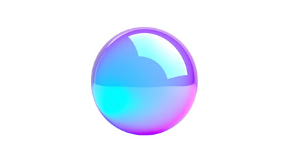 A glossy sphere exhibits a vibrant color gradient against a stark black background