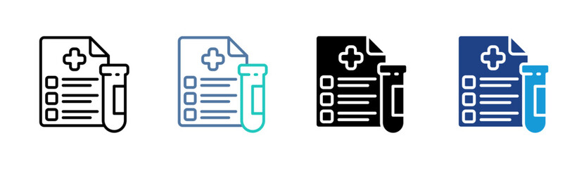 Fototapeta premium Medical Report icon set multiple style collection