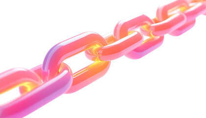 Close-up of a vibrant, glossy chain with a glowing effect