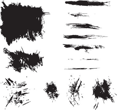 set of black Illustrator hand drawn brushes