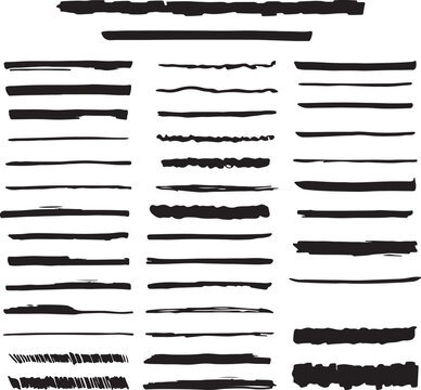 set of black and white Adobe Illustrator brushes
