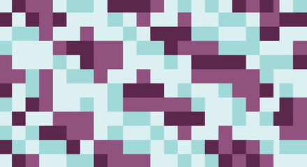 Abstract pixelated pattern in teal and purple tones  