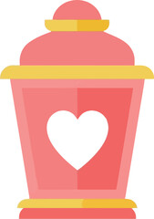 Ramadan Lantern Vector Illustration with Heart Symbol &ndash; Festive Islamic Decoration for Ramadan Kareem Designs