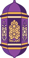 Elegant Purple Ramadan Lantern Vector &ndash; Islamic Decorative Lamp for Ramadan Kareem and Eid Celebrations