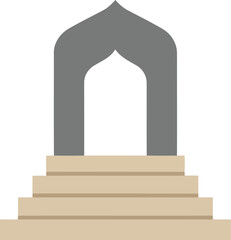 Minimalist Ramadan Mosque Entrance Illustration with Stairs for Islamic Holiday Design