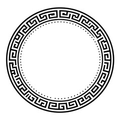 Ancient Greek key pattern circular ornament
