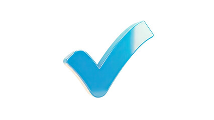 3D Blue Check Mark Symbol