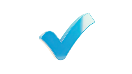 3D Blue Check Mark Symbol