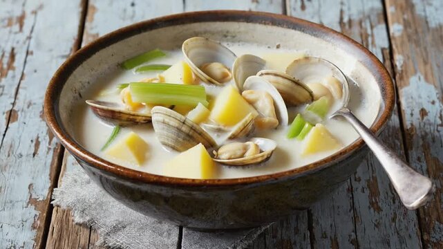 Clam soup in San Francisco.