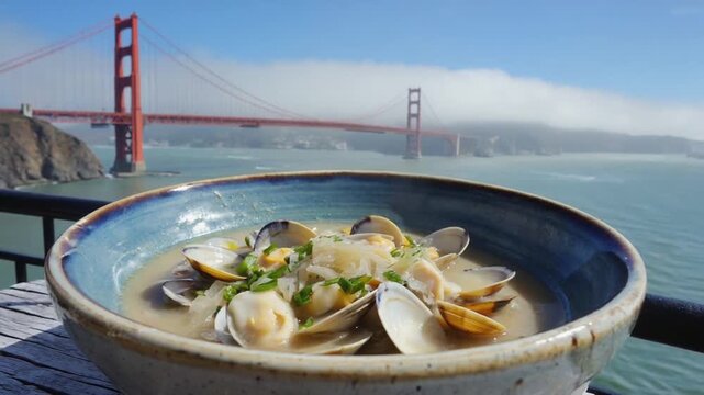 Clam soup in San Francisco.