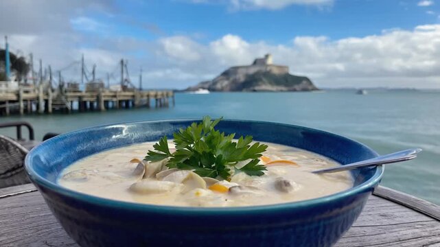 Clam soup in San Francisco.