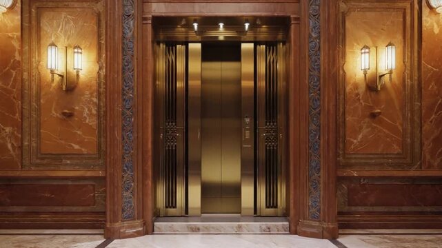 Vintage wooden elevator.