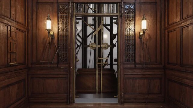 Vintage wooden elevator.