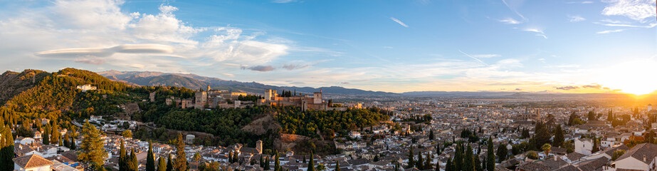 Fototapeta premium View of the Alhambra in Granada city, Andalusia region in Spain