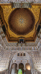 Naklejka premium Hall of Ambassadors in the Royal palace of Alcazar Seville Andelusia Spain