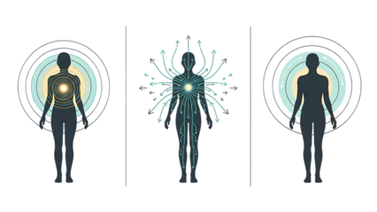 Human Body Energy Flow and Aura Field Diagram