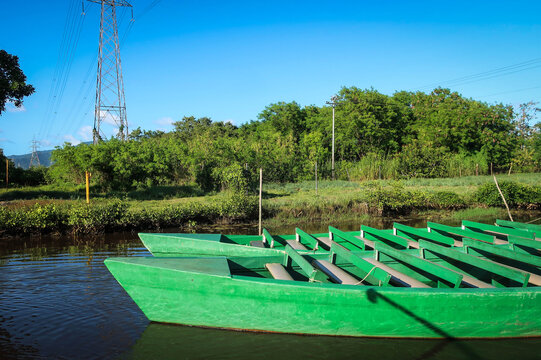 Wooden boats of Caroni Birds sanctuary, Trinidad