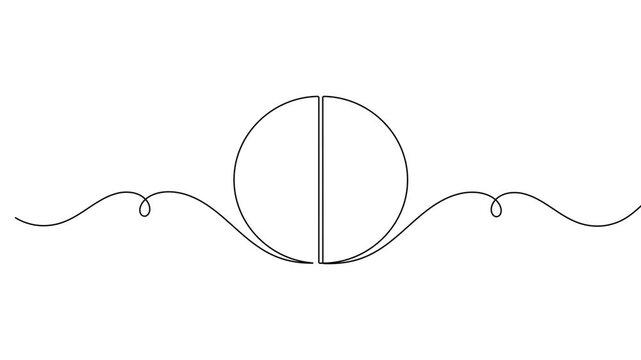 Business pie chart icon continuous one line drawing on white background minimalist achievement analytics symbol 4k animation video