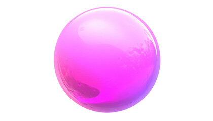 A glossy, spherical object radiating pink and purple hues against black