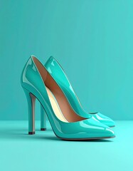 Elegant Turquoise High Heels - A Fashionable Statement of Style.