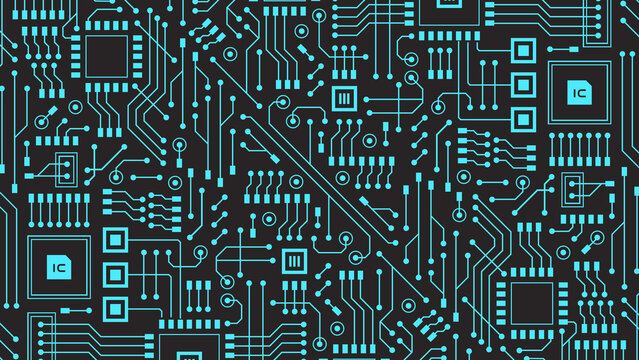 電子回路 サイバー クール エレクトロニック メカ VTuber 配信 サムネイル バナー デザイン 背景 イラスト 