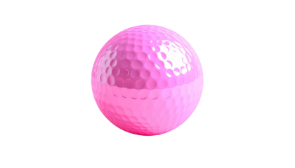 Pink, dimpled sphere isolated on a black background, shiny surface