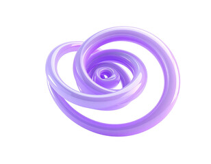 Abstract, glossy, light purple intertwined rings on black background