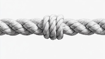 Ultra-realistic studio photograph of a thick natural fiber rope neatly coiled in a circular shape, detailed twisted texture clearly visible, made from brown jute or hemp material, isolated on a clean 