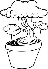 bonsai tress vector illustration artwork