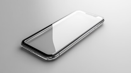 Transparent smartphone screen on a clear background.