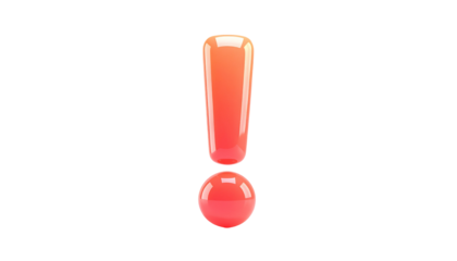 Vivid orange exclamation point floating against a stark black background