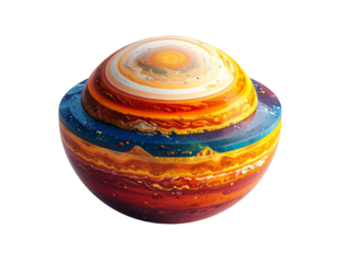 Cross-section illustration showing the layers of a large gaseous planet