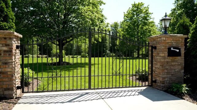 Ornate wrought iron gate entrance