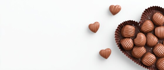 Delicious heart-shaped chocolate treats romantic setting food photography soft lighting sweet indulgence