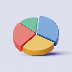 Obraz premium A three-dimensional pie chart with colorful, separated sections representing data analysis