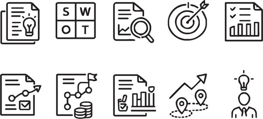 Business Planning Line Icons ...